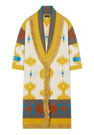 Alanui Icon jacquard fringed coat - Giallo