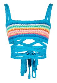 Alanui Over The Rainbow knitted bra - Blu