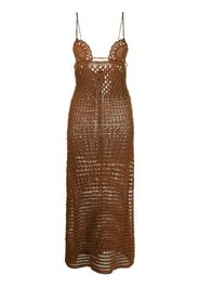 Alanui Mother Nature crochet dress - Marrone