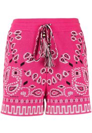 Alanui bandana-print pique shorts - Rosa