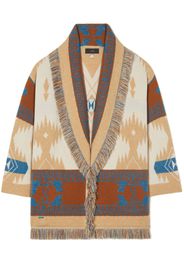 Alanui wool graphic-jacquard cardigan - Marrone