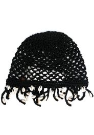 Alanui Mother Nature Cowry shell-embellished knitted hat - Nero