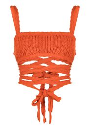 Alanui crochet-knit sleeveless top - Arancione