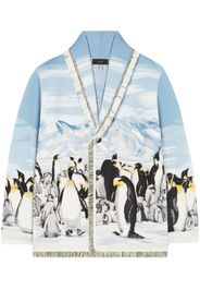 Alanui Cardigan con effetto jacquard Postcard From Antarctica - Blu