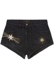 Alanui Shorts denim The Wandering Star - Nero