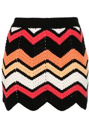 Alanui Kaleidoscopic chevron-knit miniskirt - Nero