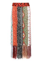 Alanui Scent Of Incense mix-pattern skirt - Arancione