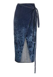 Alanui Jungle Toile de Jouy denim skirt - Blu