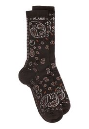 Alanui bandana-print socks - Marrone
