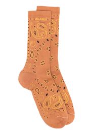 Alanui bandana-print socks - Marrone
