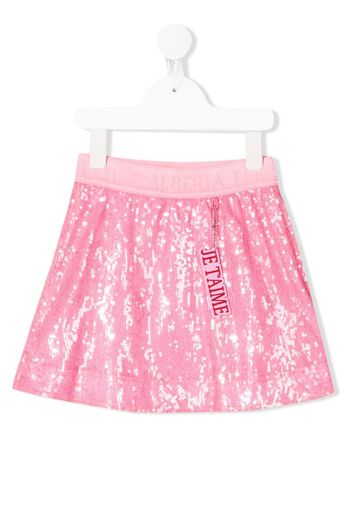 sequin-embellished pull-on skirt