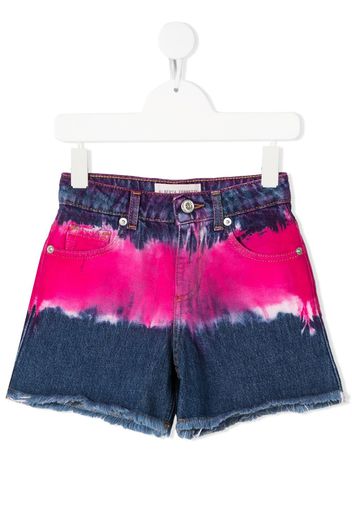 Alberta Ferretti Kids tie-dye denim shorts - Rosa