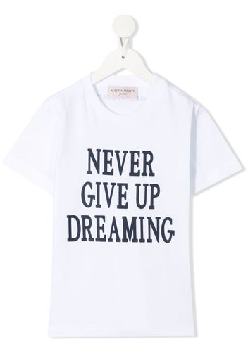 Alberta Ferretti Kids slogan-print cotton T-shirt - Bianco