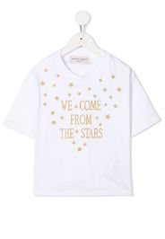 glitter slogan print T-shirt