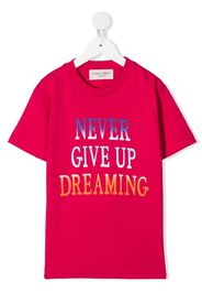 Alberta Ferretti Kids slogan-print cotton T-shirt - Rosa