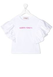 Alberta Ferretti Kids logo-print cotton T-shirt - Bianco