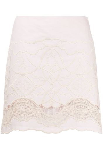 Alberta Ferretti lace-insert A-line skirt - Rosa