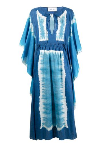 Alberta Ferretti tie-dye cotton maxi dress - Blu