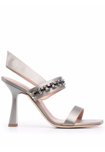 Alberta Ferretti chain-detail leather sandals - Grigio