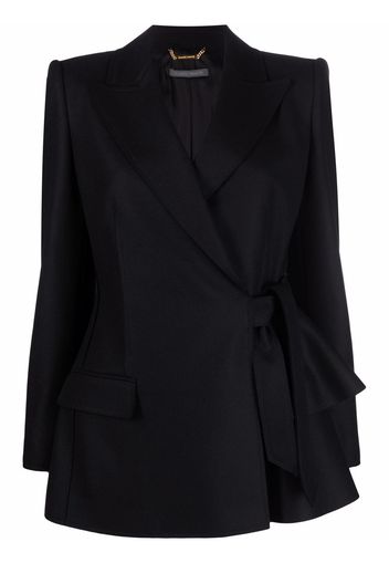 Alberta Ferretti tied-waist double-breasted blazer - Nero