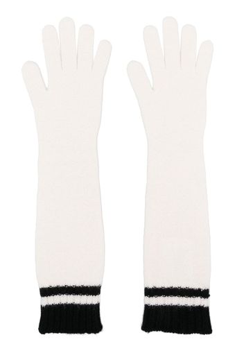 Alberta Ferretti long cashmere-wool gloves - Bianco