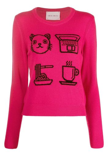 ALBERTA FERRETTI graphic-print detail jumper - Rosa