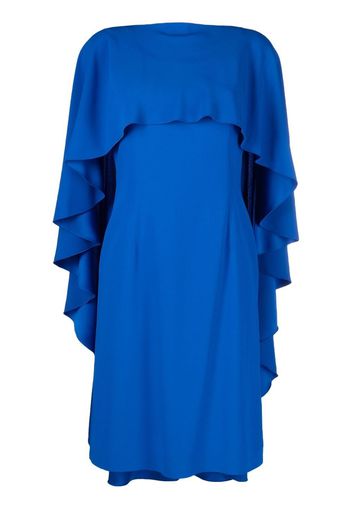 Alberta Ferretti ruffle-detail round-neck dress - Blu