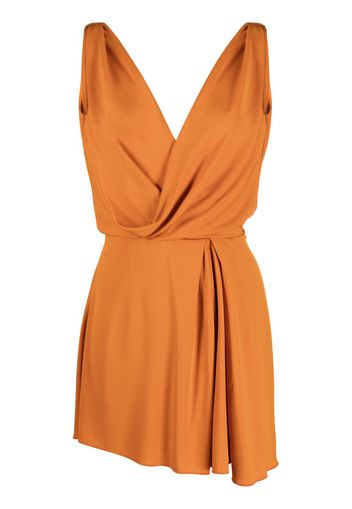 Alberta Ferretti draped V-neck dress - Arancione