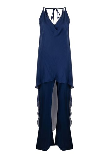 Alberta Ferretti cowl neck high-low dress - Blu