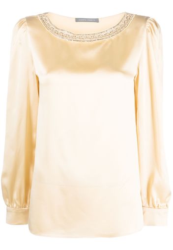 Alberta Ferretti silk long-sleeved blouse - Toni neutri