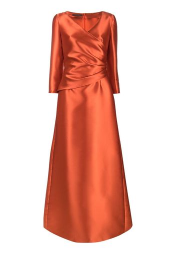 Alberta Ferretti wrap-front satin gown - Arancione