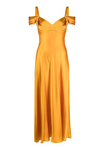 Alberta Ferretti silk-satin long dress - Arancione