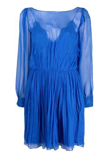 Alberta Ferretti layered silk mini dress - Blu