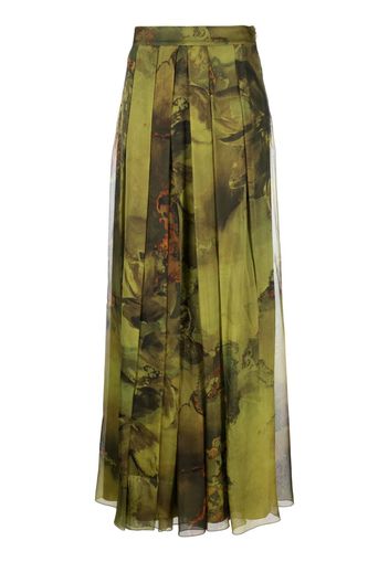 Alberta Ferretti graphic-print skirt - Verde