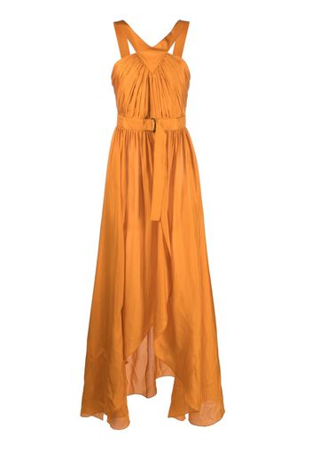 Alberta Ferretti long draped silk top - Arancione