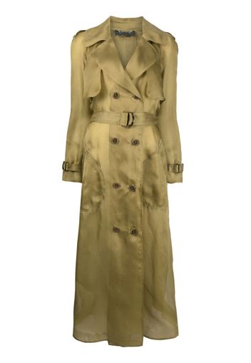 Alberta Ferretti belted silk trench coat - Verde