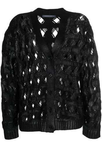 Alberta Ferretti button-up open-knit cardigan - Nero