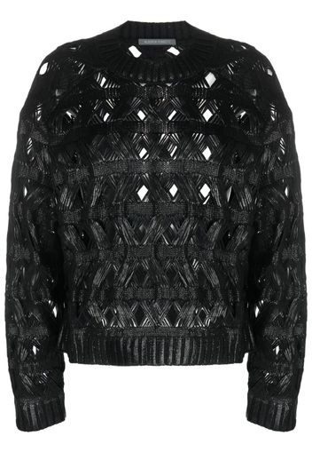 Alberta Ferretti open-knit crew-neck jumper - Nero