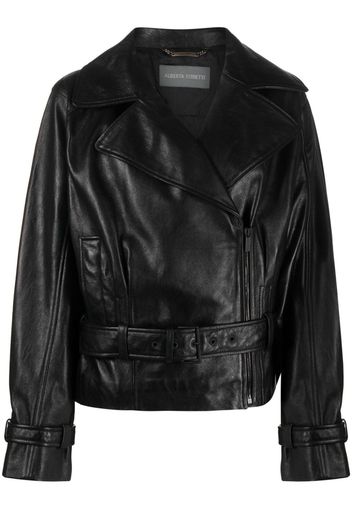 Alberta Ferretti double-breasted leather jacket - Nero