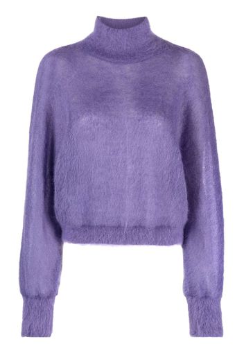 Alberta Ferretti brushed-effect roll-neck jumper - Viola