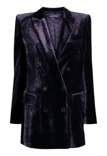 Alberta Ferretti double-breasted velvet blazer - Viola