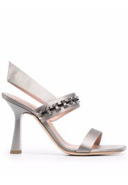 Alberta Ferretti chain-detail leather sandals - Grigio