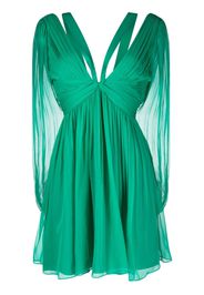 Alberta Ferretti halterneck strap pleated dress - Verde