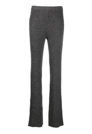 Alberta Ferretti ribbed-knit straight-leg trousers - Grigio