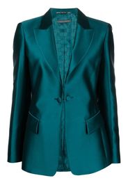 Alberta Ferretti satin-finish single-breasted blazer - Blu