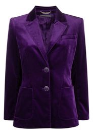 Alberta Ferretti single-breasted velvet blazer - Viola