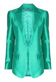 Alberta Ferretti satin-trim single-breasted blazer - Verde