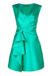 Alberta Ferretti ruffle-detail silk dress - Verde