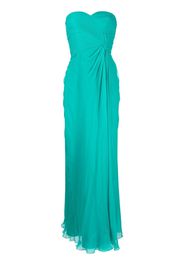 Alberta Ferretti gathered strapless gown - Verde