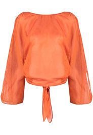 Alberta Ferretti V-back long-sleeve blouse - Arancione